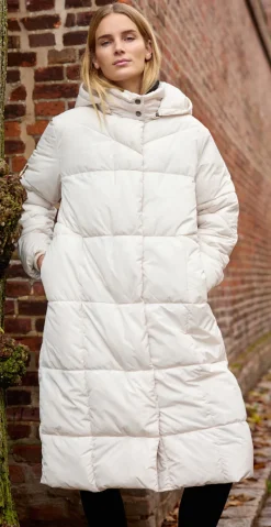 Dawn lang vatteret frakke offwhite