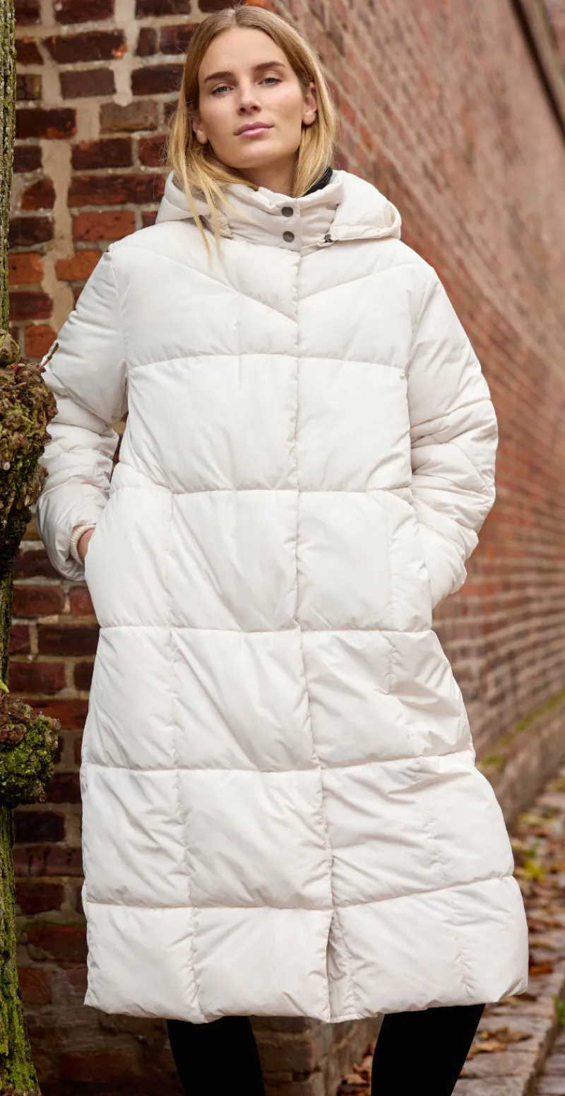 Dawn lang vatteret frakke offwhite