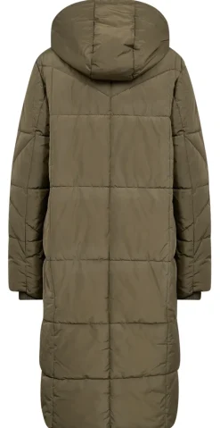 Dawn lang vatteret frakke khaki