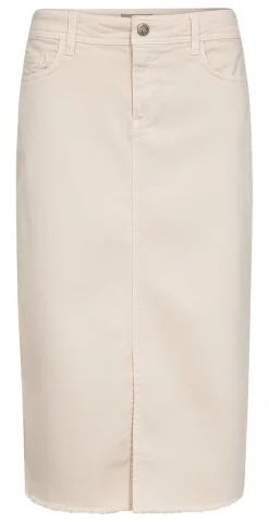 Denim nederdel creme
