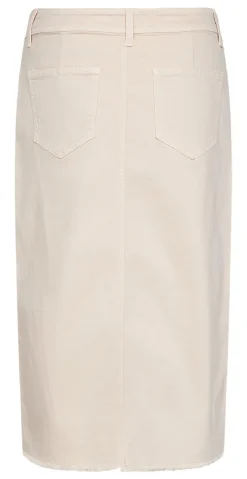 Denim nederdel creme