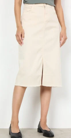 Denim nederdel creme