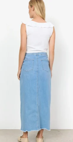 Denim nederdel lysblå