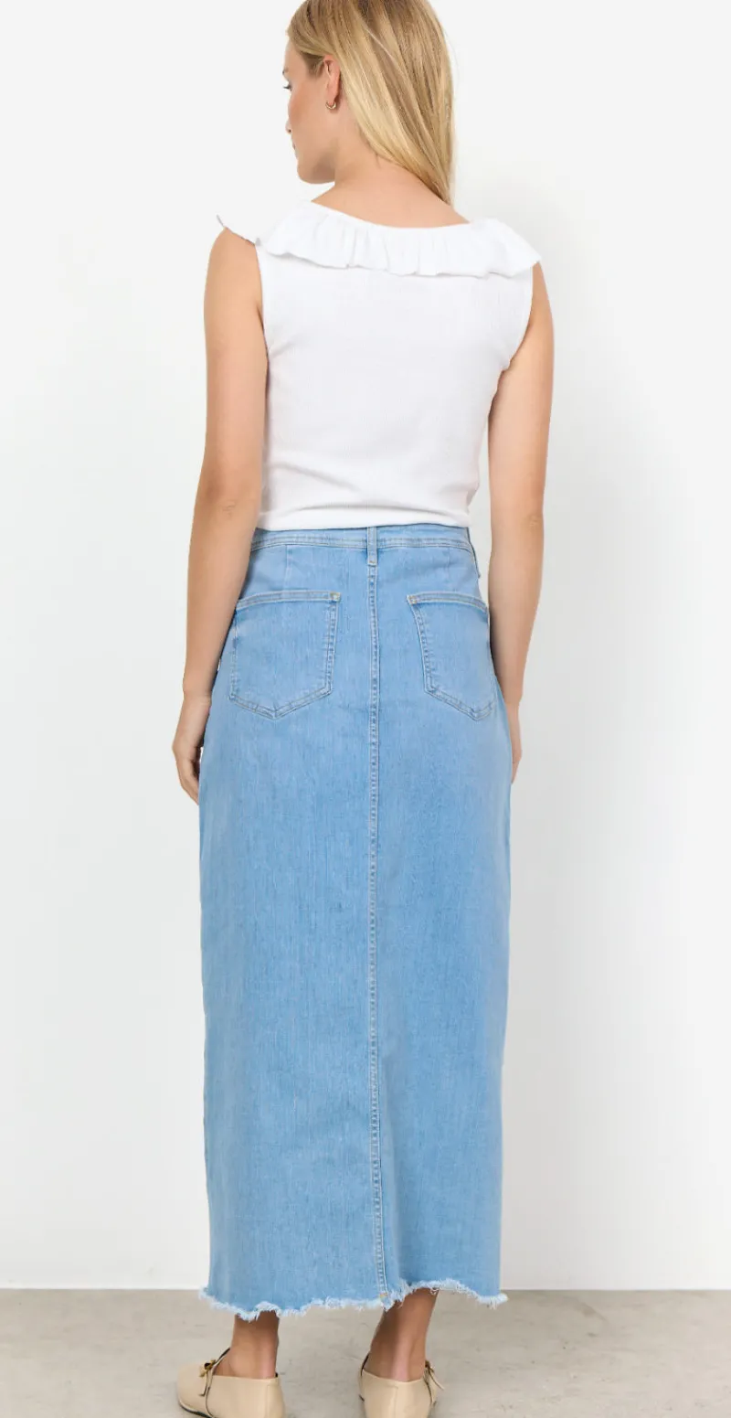Denim nederdel lysblå