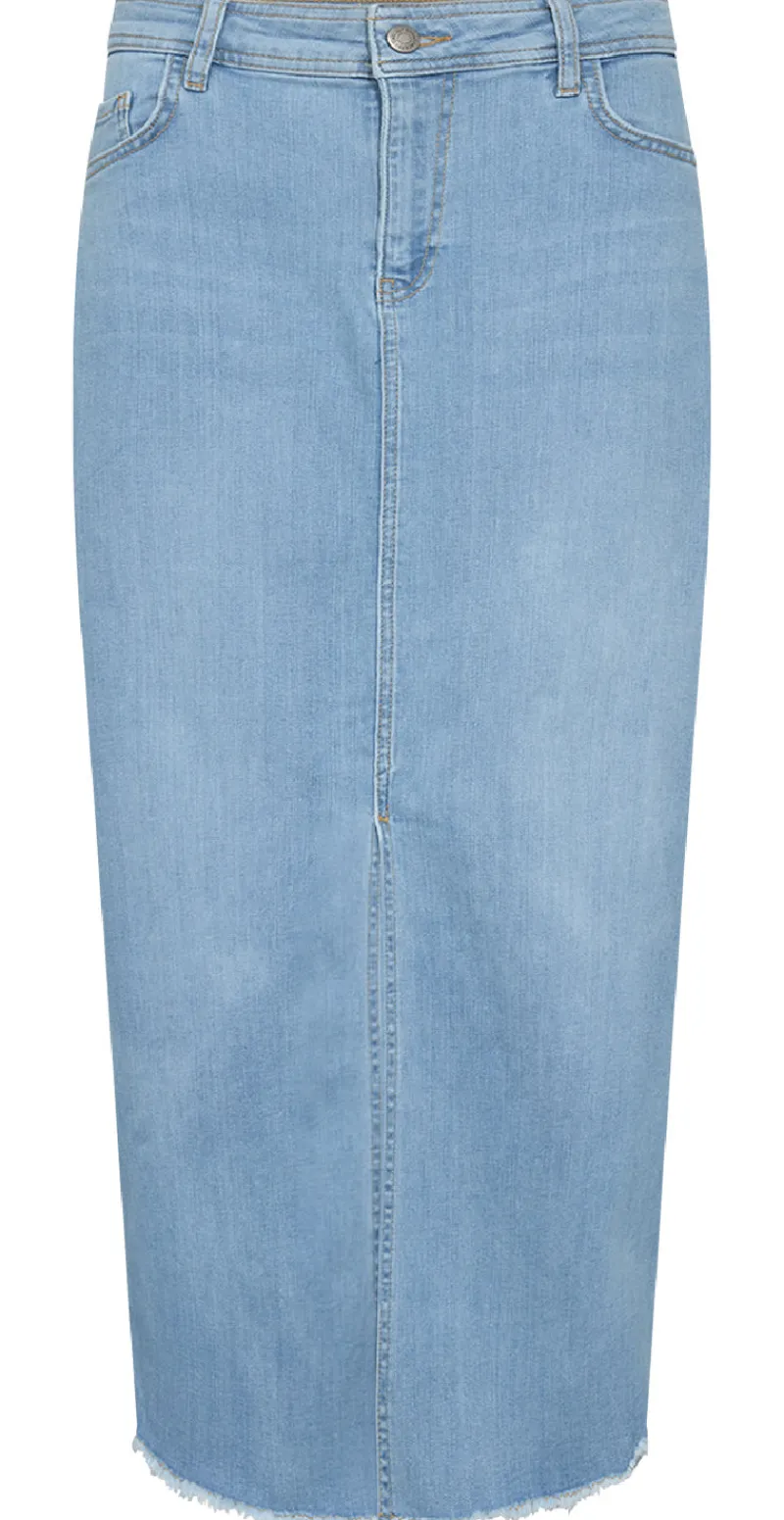 Denim nederdel lysblå