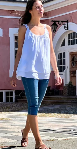 Denim shantal capri buks mediumblå