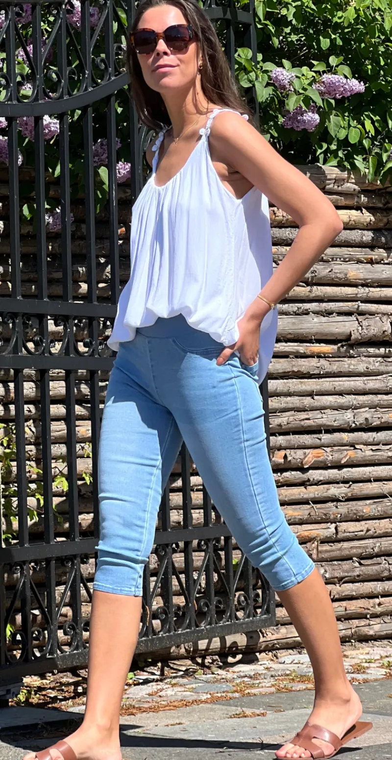 Denim shantal capri buks lysblå