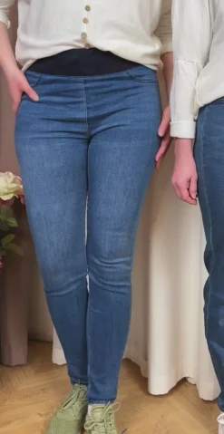 Denim shantal stretch buks medium blå