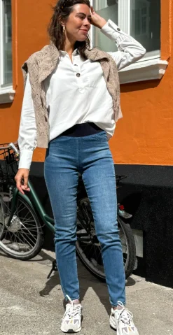 Denim shantal stretch buks medium blå
