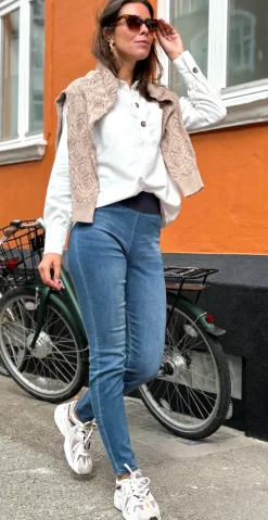 Denim shantal stretch buks medium blå