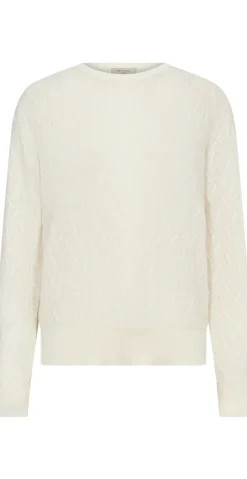 Dodo strikket pullover med mønster offwhite Freequent