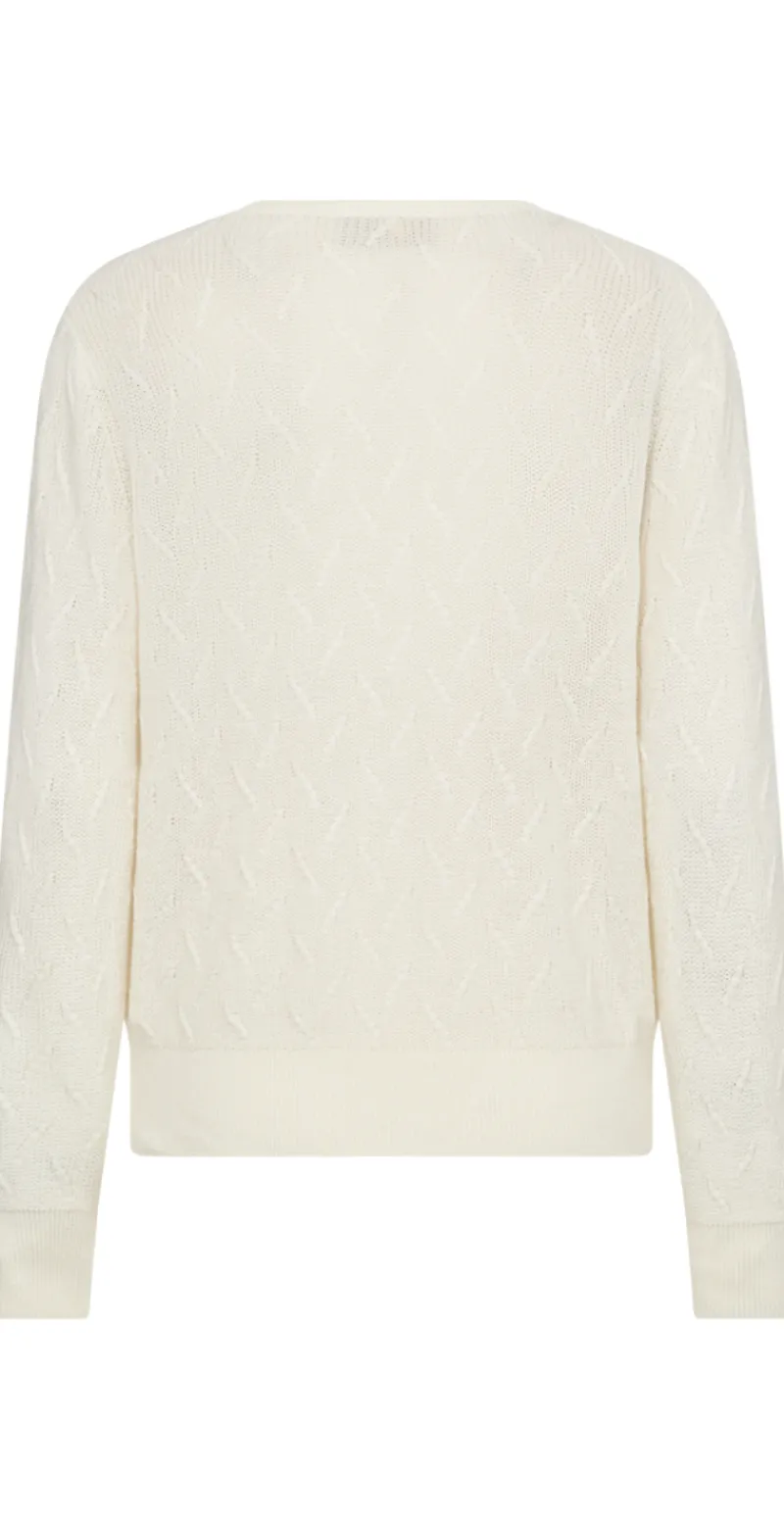 Dodo strikket pullover med mønster offwhite Freequent