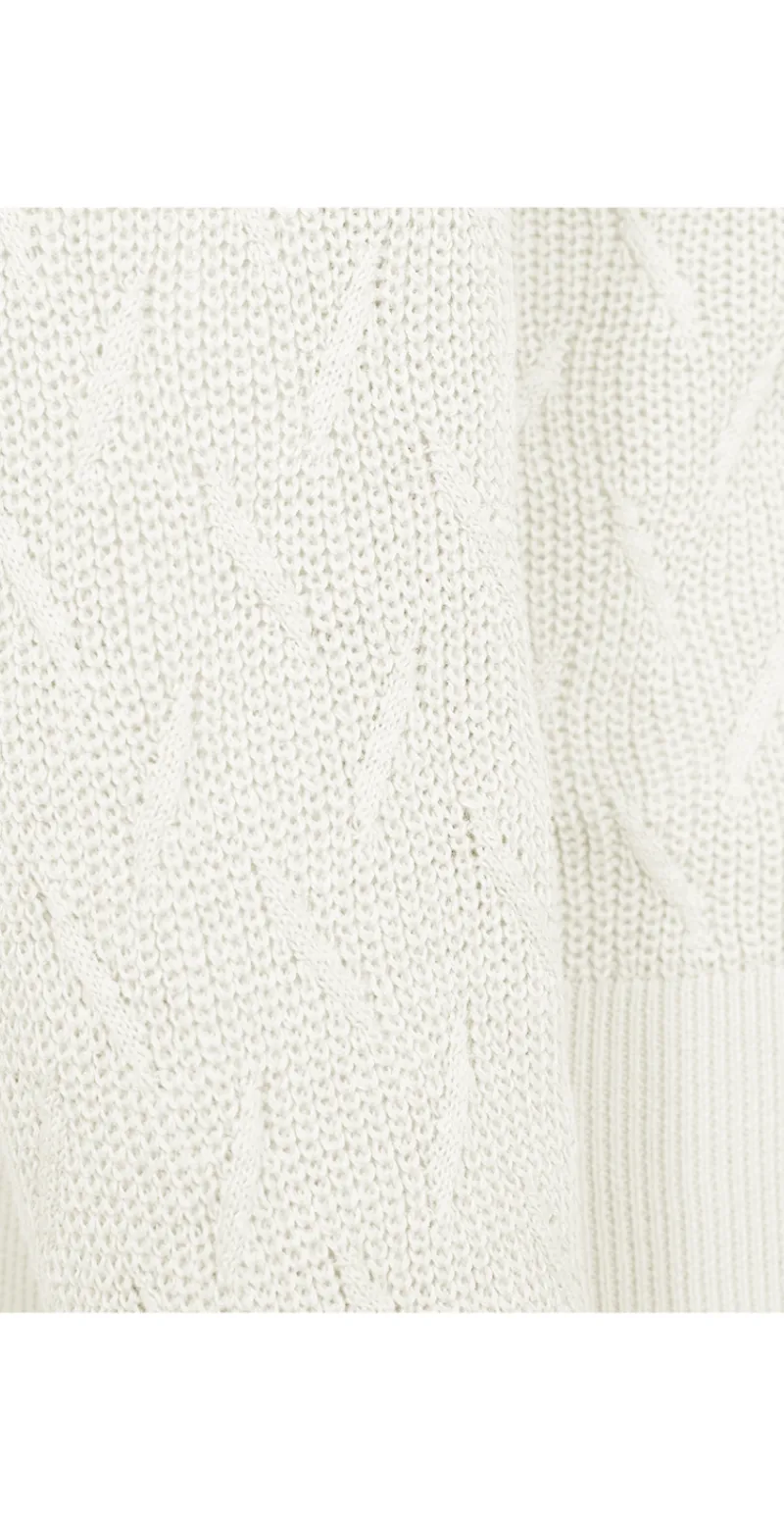 Dodo strikket pullover med mønster offwhite Freequent