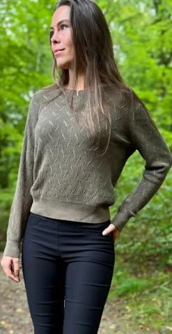 Dodo strikket pullover med mønster morel Freequent