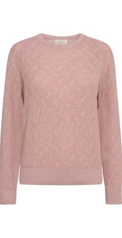 Dodo strikket pullover med mønster pale mauve Freequent