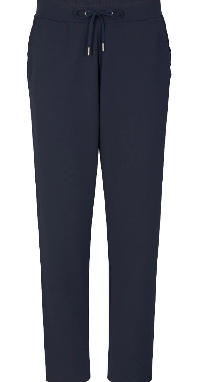 Emily 7/8 Buks med flæsedetalje ved lommerne navy