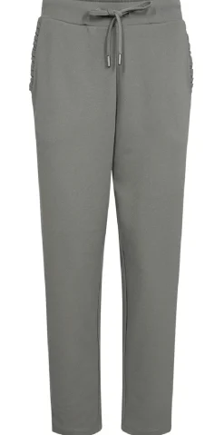 Emily 7/8 Buks med flæsedetalje ved lommerne khaki
