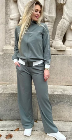 Emily jakke med stribe khaki