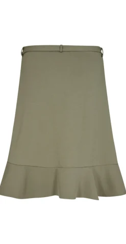 Emily nederdel med flæsedetalje khaki