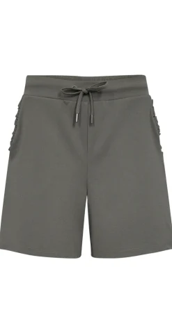 Emily shorts med flæsedetalje ved lommerne khaki