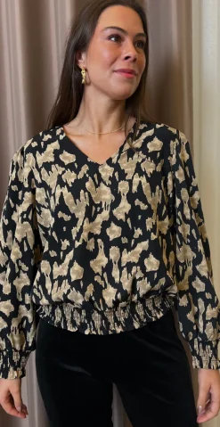Filmena bluse black mix