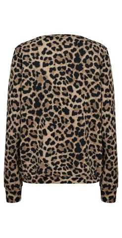 Fionia bluse i leopardprint