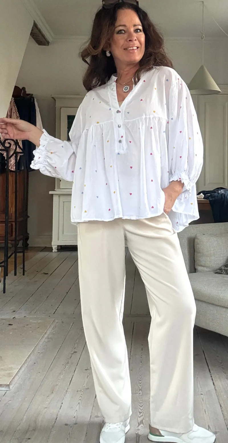 Francie bluse med små hjerter LikeLondon