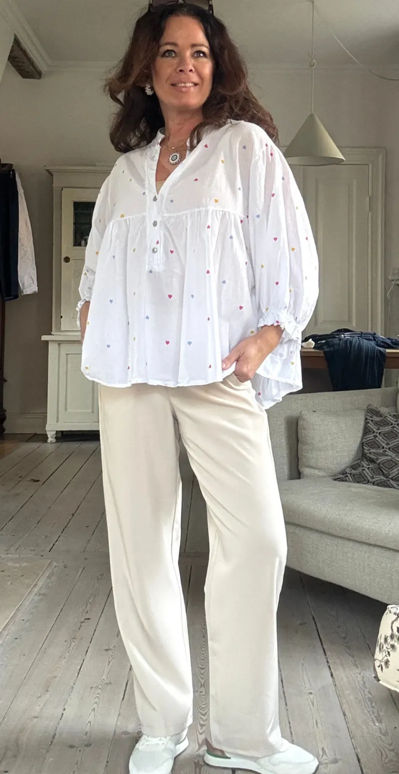 Francie bluse med små hjerter LikeLondon