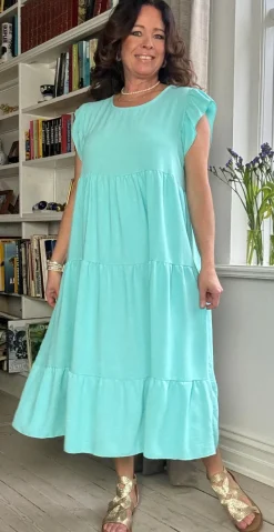 Frida kjole med peplum og vidde mint LikeLondon