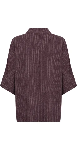 Ghita bluse med høj hals blomme