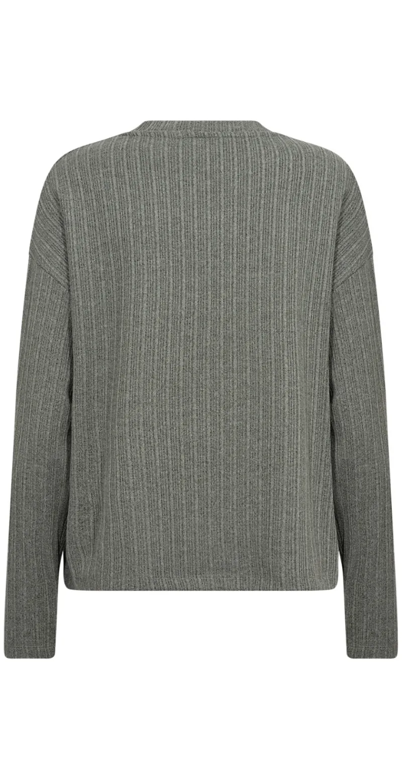 Ghita bluse med v-hals khaki