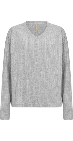 Ghita bluse med v-hals lysgrå