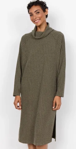 Ghita kjole med høj hals khaki