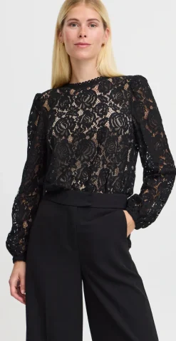 Gilace blonde bluse sort
