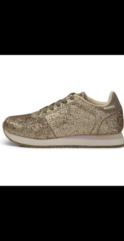 Glitter sneakers med lyserød detalje
