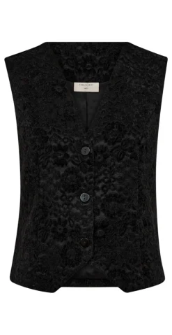 Gry vest i blonde og velourstof sort