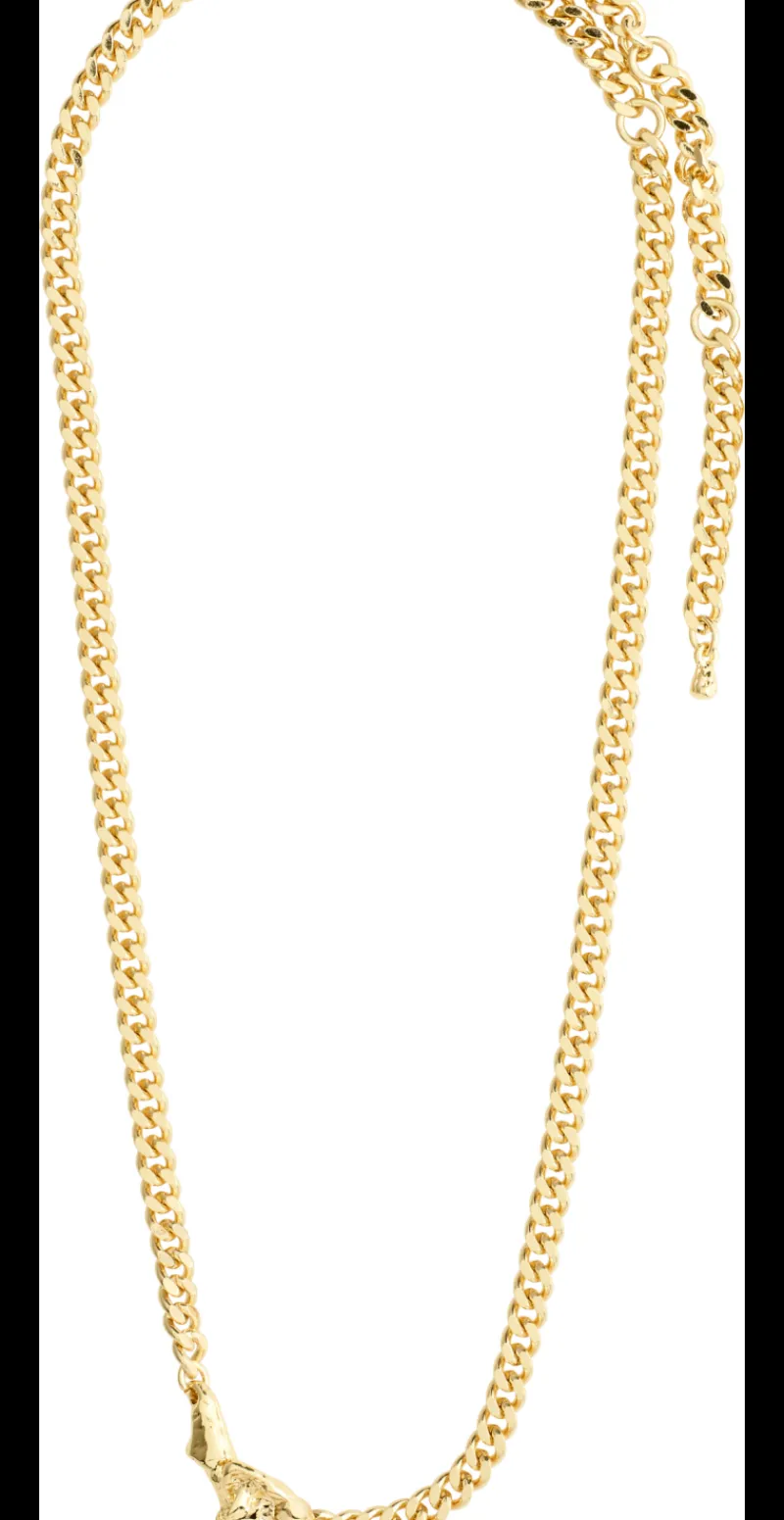 Guldbelagt halskæde i curb chain-design
