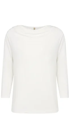 Hallie bluse med drapering foran hvid