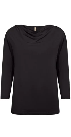 Hallie bluse med drapering foran sort