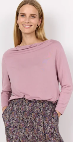 Hallie bluse med drapering foran gammelrosa