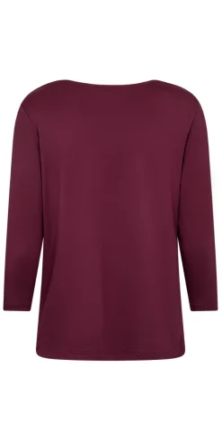 Hallie bluse med drapering foran bordeaux