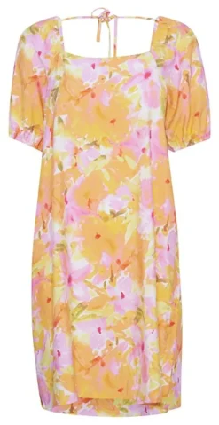 Ibine kjole pink floral mix