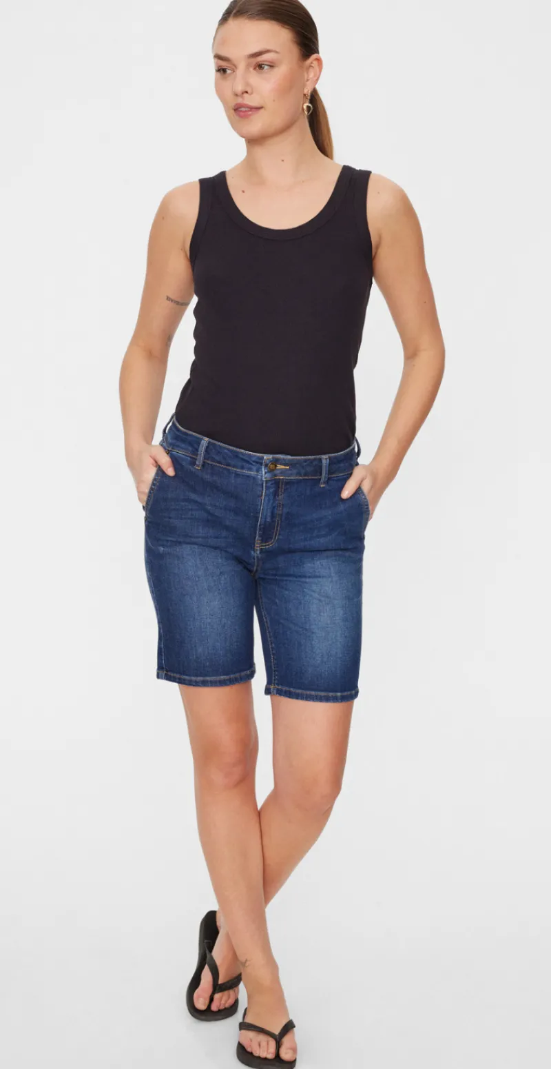 Jane denimshort mediumblå