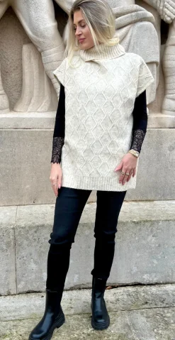 Jemma oversized vest creme