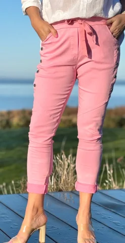 Jessie bukser med knapdetaljer rosa Likelondon