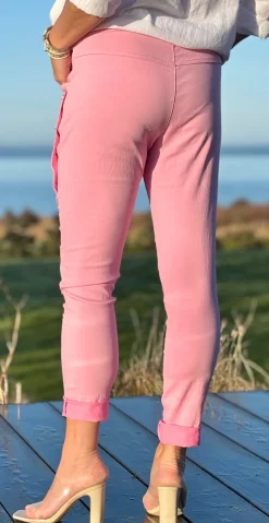Jessie bukser med knapdetaljer rosa Likelondon