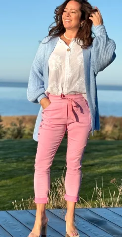 Jessie bukser med knapdetaljer rosa Likelondon
