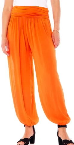 Jill buks med elastik ved talje og fod orange Likelondon
