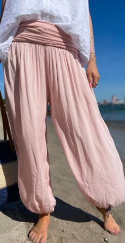 Jill buks med elastik ved talje og fod rosa LikeLondon
