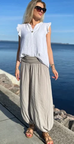 Jill buks med elastik ved talje og fod mocca Likelondon